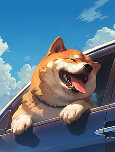 开心的狗狗背景图片