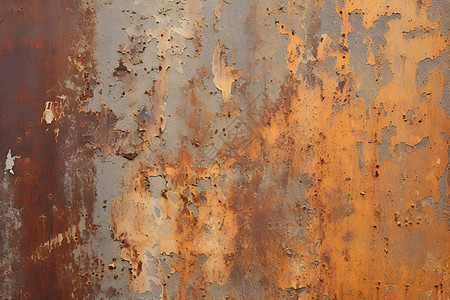 腐蚀的铁皮墙背景图片