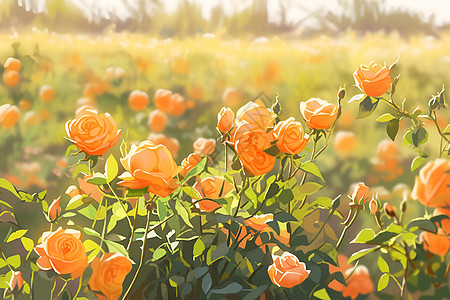阳光下的玫瑰花图片