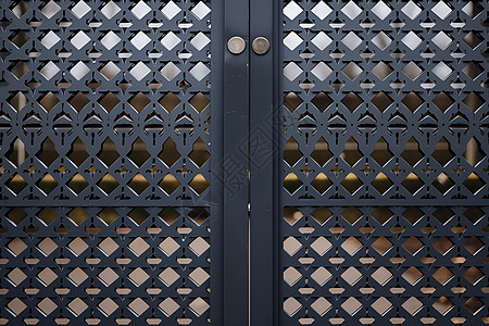 金属围栏黑色的铁门背景
