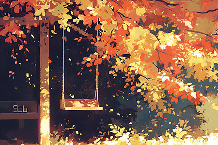 秋天的秋千图片