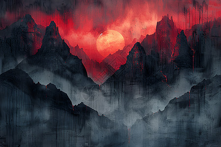 暗红山脉图片