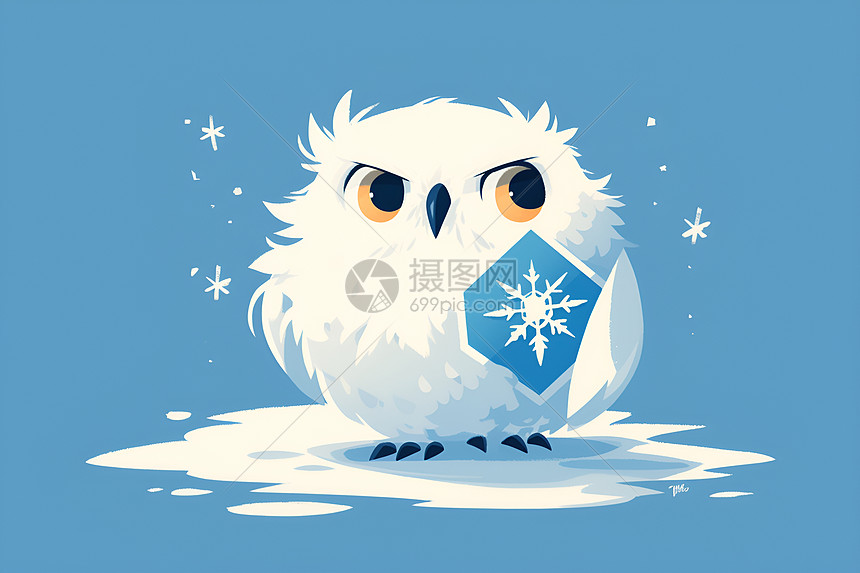 雪夜猫头鹰图片