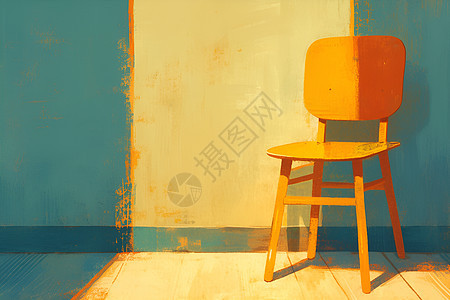 阳光下木质椅子图片
