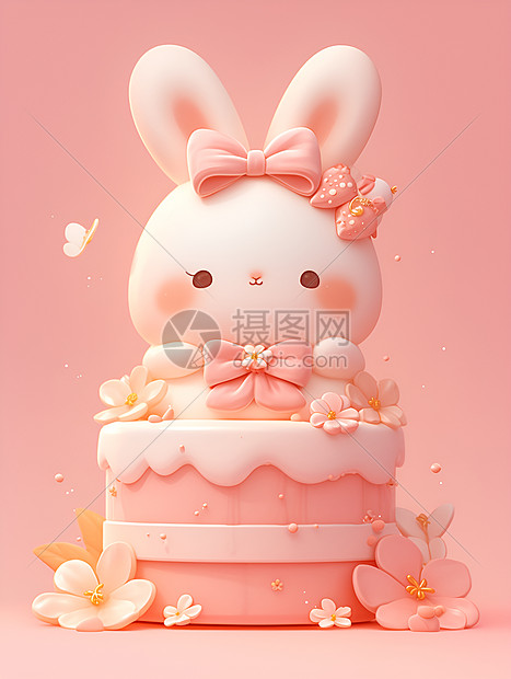 甜蜜的兔子蛋糕图片