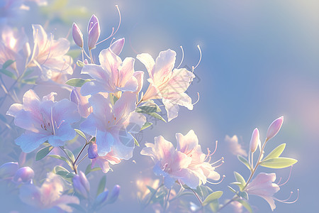花朵在阳光照耀下绽放图片