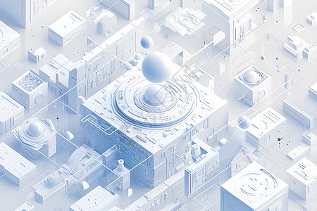 未来城市建筑的模型背景图片
