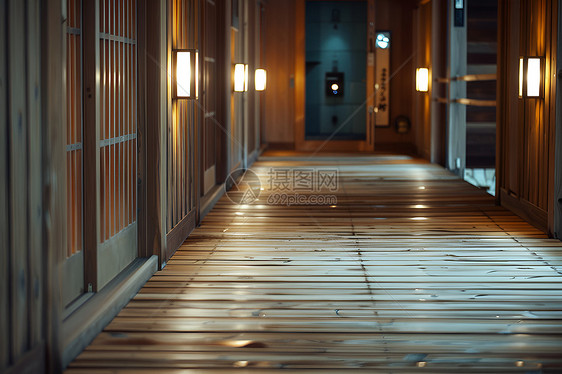 木质走廊图片