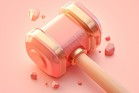 粉色的锤子插画图片