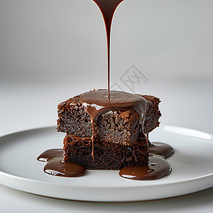 美味的巧克力酱蛋糕图片