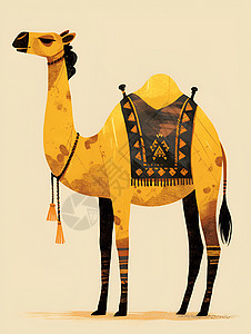 平面骆驼插画图片