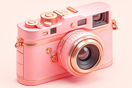 粉色粘土材质的相机图片