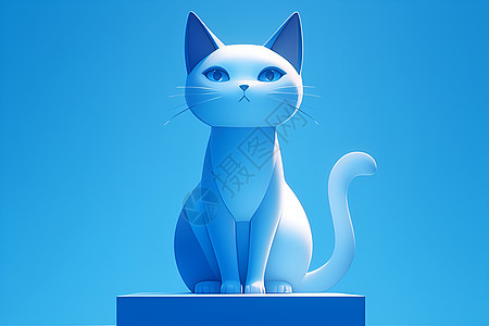 蓝色猫咪的凝视图片