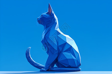 极简猫咪雕像高清图片