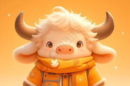 可爱的小牦牛插图图片