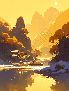 日出时分的庐山美景图片