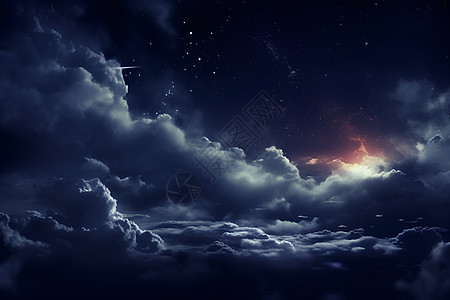 夜晚的云朵图片