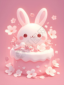 可爱卡通兔子蛋糕图片