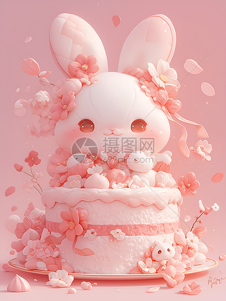 可爱的兔子蛋糕图片
