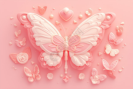 粉色的粘土蝴蝶图片