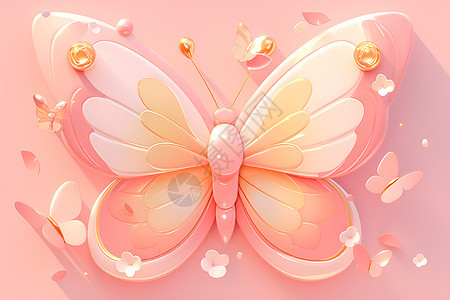 翩翩起舞的粉色蝴蝶图片
