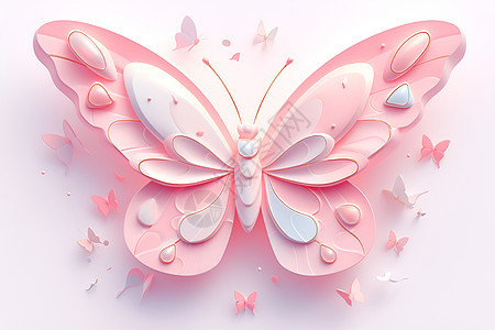 粉色粘土蝴蝶图片