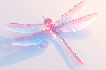 粉色蜻蜓图标插画背景图片