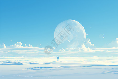 月球背面的朋克风格插画高清图片