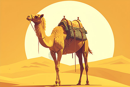 大漠背包骆驼图片