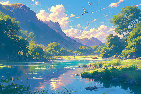 河流风景图片