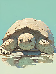 乌龟的倒影图片