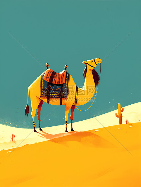 沙漠上的骆驼图片