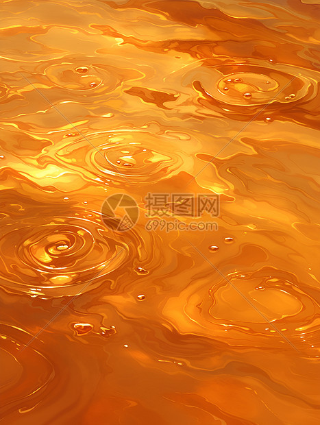 金色水面上的涟漪图片
