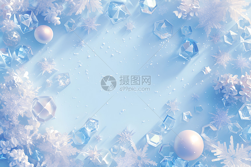 冰雪中的冰糖美景图片