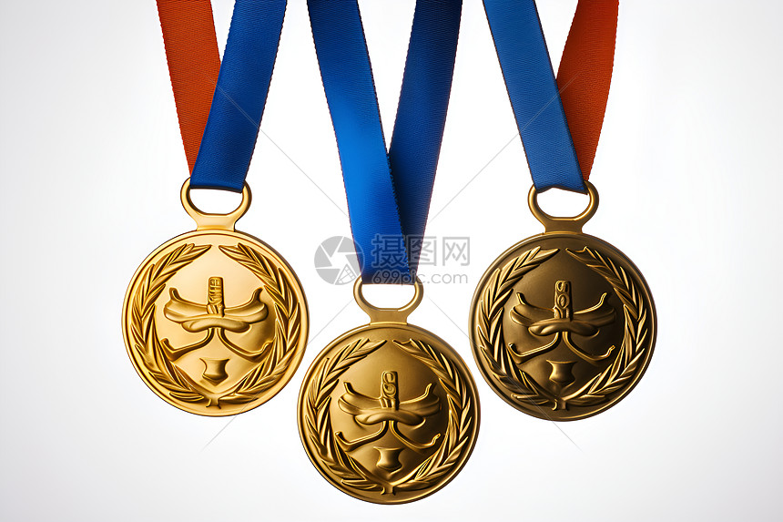 三枚金属奖牌图片
