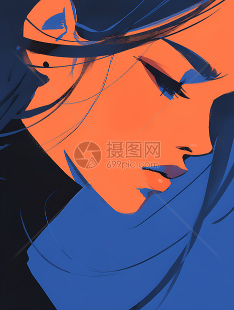 女子线描图片