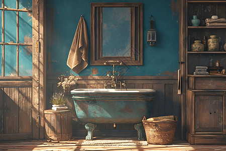 优雅复古浴室图片