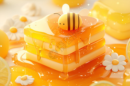 糕点上裹满蜂蜜背景图片