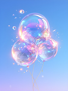 空中奇幻彩色气球图片
