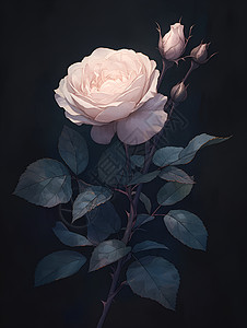 黑色背景上的玫瑰花图片