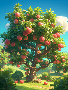 魔幻世界中的苹果树图片