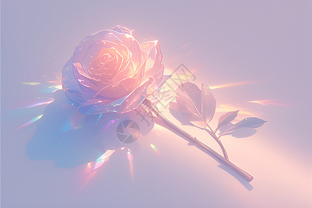 玫瑰与绚丽虹光图片