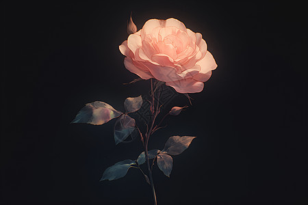 孤单粉色玫瑰图片