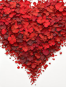 红色花瓣堆成的心形图片