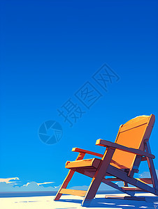 沙滩上的夏日躺椅图片