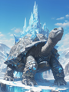 黑龟背上的冰峰图片