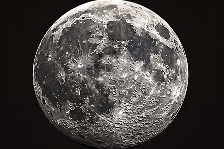 夜晚里的月球图片
