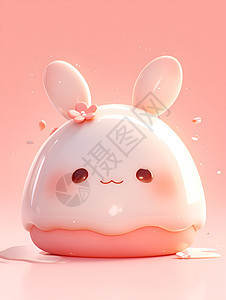 甜蜜的粉色兔子图片