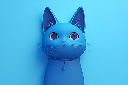 墙壁前的蓝猫图片