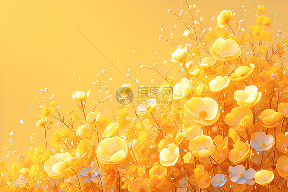 黄色花朵的盛开图片